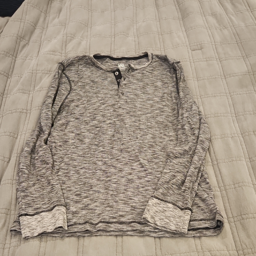 Rock & Republic Gray Long Sleeve Henley Shirt Size XXL!